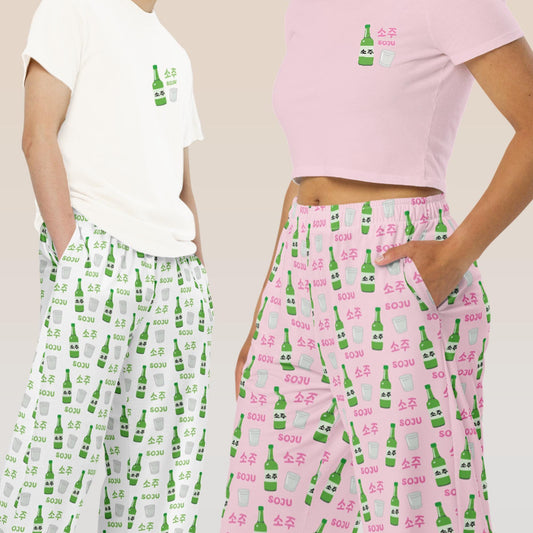 Soju Pajamas Set - Pink / White