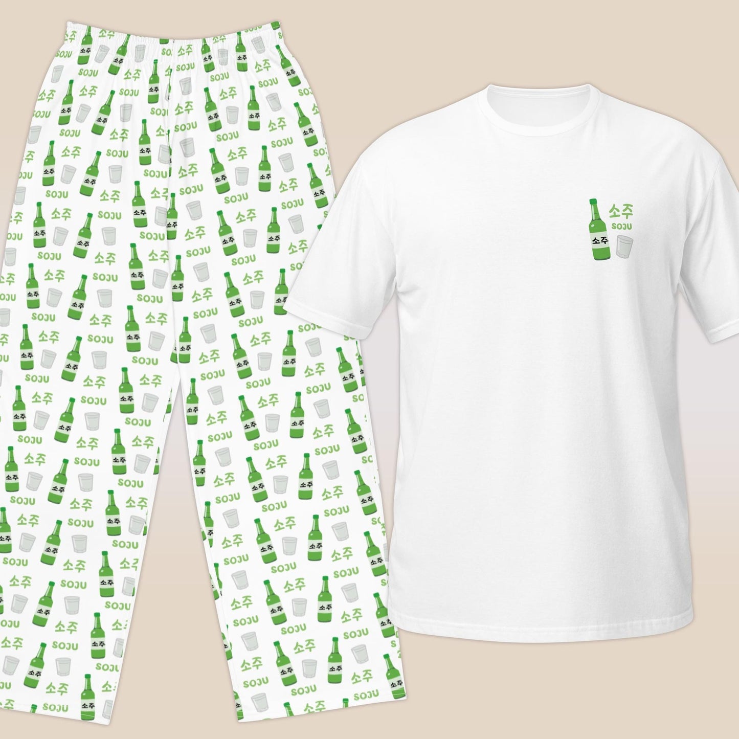 Soju Pajamas Set - Pink / White